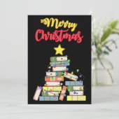 Invitation Sapin de Noël bibliophile I (Debout devant)