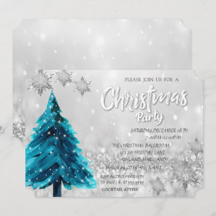 Invitation Sapin de Noël Bokeh Fête de Noël d'entreprise