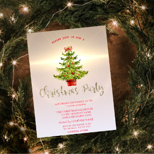 Invitation Sapin de Noël, Brillant Soirée de Noël de la soci