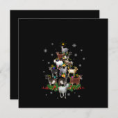 Invitation Sapin de Noël Chèvre Chèvre Noël (Devant / Derrière)