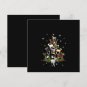 Invitation Sapin de Noël Chèvre Neige Noël (Devant / Derrière)