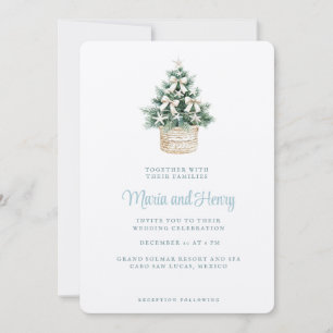 Invitation Sapin de Noël côtier Mariage sur la plage