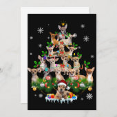 Invitation Sapin de Noël drôle de Bouledogue Français (Devant / Derrière)