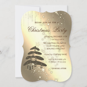 Invitation Sapin de Noël, Étincelle,,Réunion de Noël d'entrep