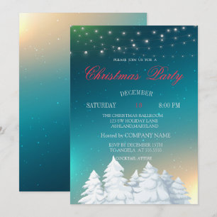Invitation Sapin de Noël,Fête de Noël en forêt d'entreprise