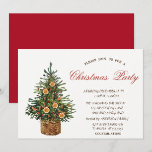Invitation Sapin de Noël, Fête de Noël Rouge