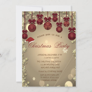 Invitation Sapin de Noël,Fête d'entreprise étoilée de Noël