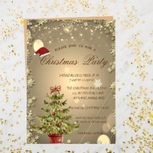 Invitation Sapin de Noël,Fête d'entreprise étoilée de Noël