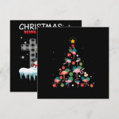 Invitation Sapin de Noël Flamant Drôle (Devant / Derrière)