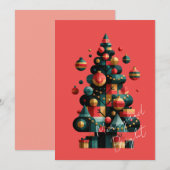Invitation Sapin de Noël géométrique (Devant / Derrière)