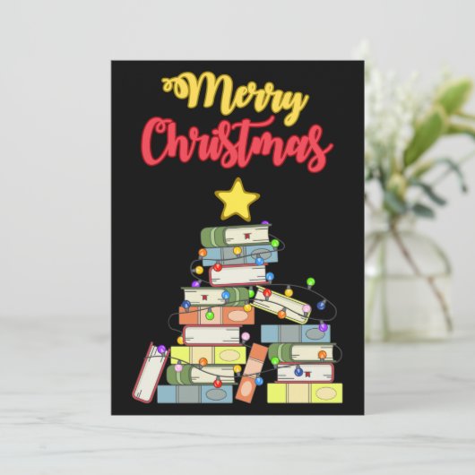 Invitation Sapin de Noël livresque I (Debout devant)