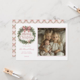Invitation Sapin de Noël traditionnel rose Photo Pinkmas