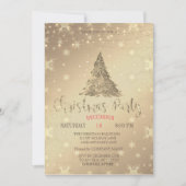 Invitation Sapin doré, Fête de Noël dorée (Devant)