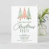 Invitation Sapins de Noël Fête verte (Debout devant)