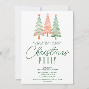Invitation Sapins de Noël Fête verte