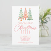 Invitation Sapins de Noël Rouge Fête (Debout devant)