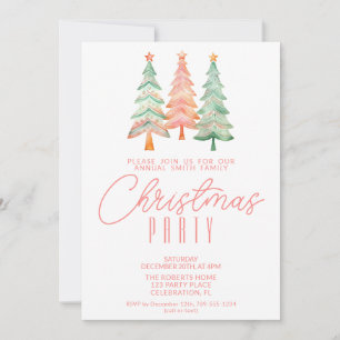 Invitation Sapins de Noël Rouge Fête