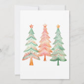 Invitation Sapins de Noël Verts et Rouges Fête (Dos)