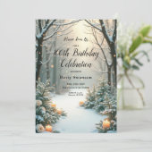 Invitation Sapins enneigés éclairés par des bougies (Debout devant)