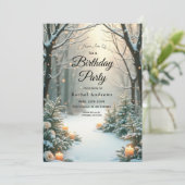 Invitation Sapins enneigés éclairés par des bougies (Debout devant)