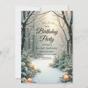 Invitation Sapins enneigés givrés à la lueur des bougies