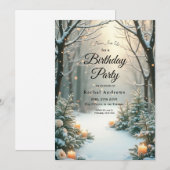 Invitation Sapins enneigés givrés à la lueur des bougies (Devant / Derrière)