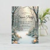 Invitation Sapins enneigés givrés au chandelier (Debout devant)