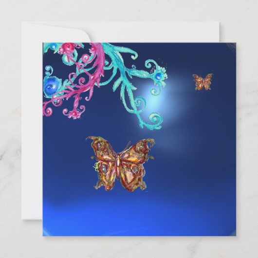 Invitation SAPPHIR PAPILLON , bleu rose vif violet rouge pour (Devant)