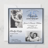 Invitation Sapphire 45e anniversaire du Mariage Double photo (Devant)