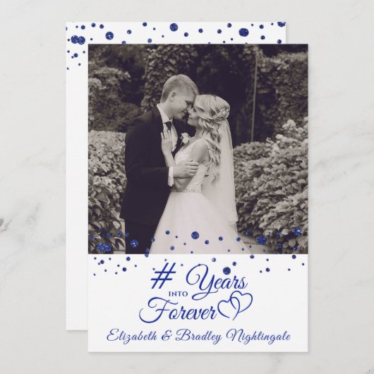 Invitation Sapphire Anniversaire DES ANNÉES EN UNE FOREVER Ph (Devant / Derrière)