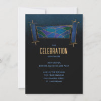 Sapphire Blue Mosaic Torah Scroll Party Boîtier