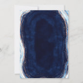 Invitation Sapphire Blue Rose Gold Geode Agate Slice Mariage (Dos)