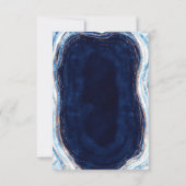 Invitation Sapphire Blue Rose Gold Geode Réception de mariage (Dos)