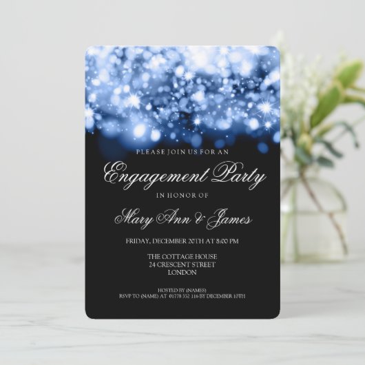 Invitation Sapphire du Mariage Engagement Party (Debout devant)