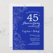 Invitation Sapphire Florale 45e Anniversaire (Devant)