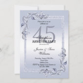 Invitation Sapphire Gem & Glitter 45e anniversaire de mariage (Devant)