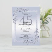Invitation Sapphire Gem & Glitter 45e anniversaire de mariage (Debout devant)