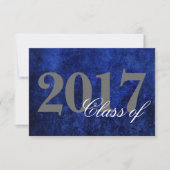 Invitation Sapphire Grad | Blue Royal Cobalt Azure Année (Devant)