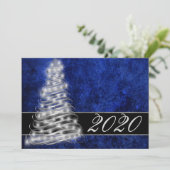 Invitation Sapphire Holiday | Aquarelle bleue Royal Cobalt | (Debout devant)