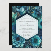 Invitation Sapphire Lush Flora Wedding (Devant / Derrière)