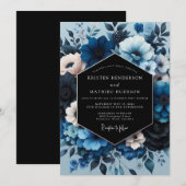 Invitation Sapphire Moody Bloom Wedding (Devant / Derrière)