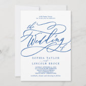 Invitation Sapphire romantique bleu tout en un Mariage (Devant)