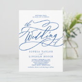 Invitation Sapphire romantique bleu tout en un Mariage (Debout devant)