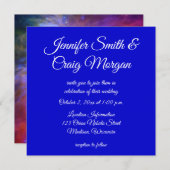 Invitation Sapphire rose chaud bleu Orion Nebula Mariage cosm (Devant / Derrière)
