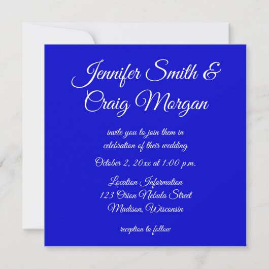 Invitation Sapphire rose chaud bleu Orion Nebula Mariage cosm (Devant)