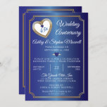 Invitation Sapphires Diamonds 45e anniversaire de Mariage<br><div class="desc">Saphirs élégants en faux coeur, diamants en larme et formes diamant circulaire sur un arrière - plan saphir bleu tonique et un cadre en angle à coiffure or 45e Mariage Invitations de fête de l'anniversaire. Design original par Holiday Hearts Designs (droits réservés). Si vous avez des questions ou avez besoin...</div>