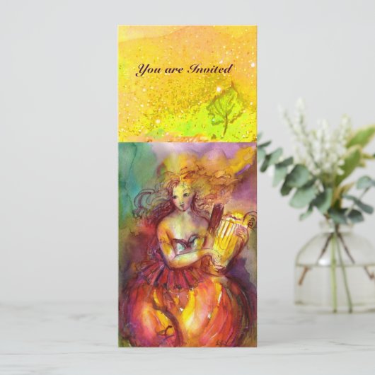 Invitation SAPPHO ,DANSE ,MUSIQUE ET POÉSIE, Paillettes dorée (Debout devant)