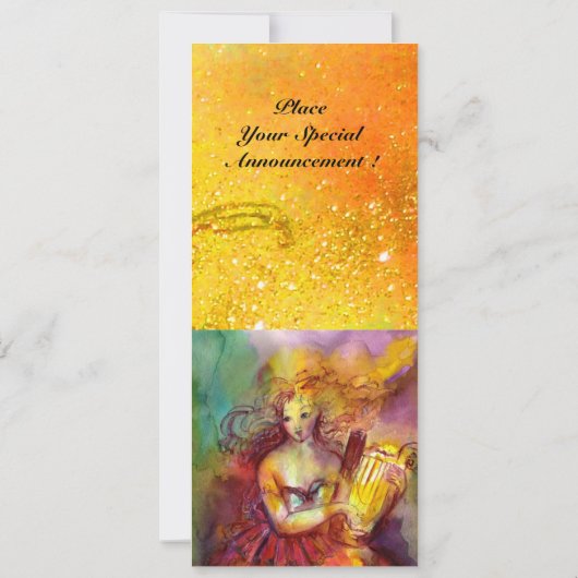 Invitation SAPPHO ,DANSE ,MUSIQUE ET POÉSIE, Paillettes dorée (Dos)