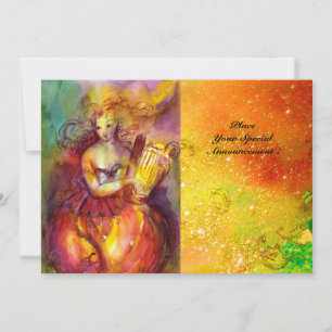 Invitation SAPPHO ,DANSE ,MUSIQUE ET POÉSIE, Paillettes dorée