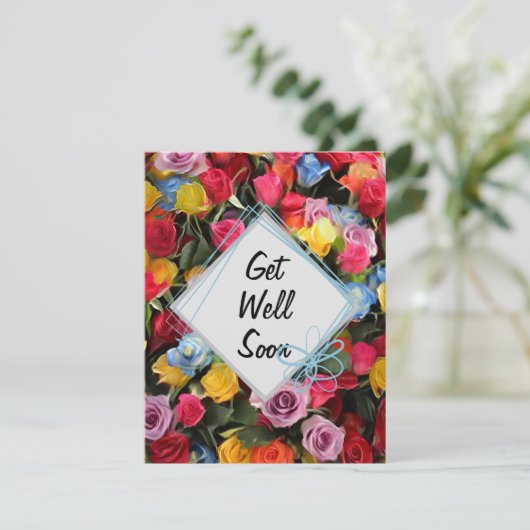 Invitation S'Apprécier Bientôt Fleurs Colorées (Debout devant)